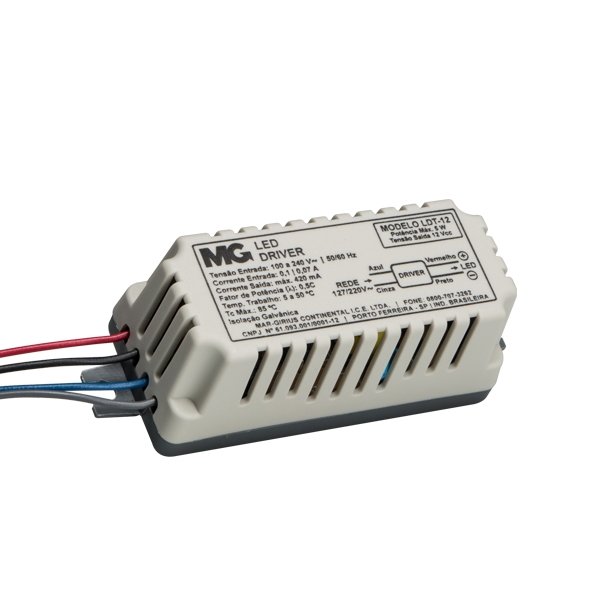 led driver de tensão 5W - isolado - cabos