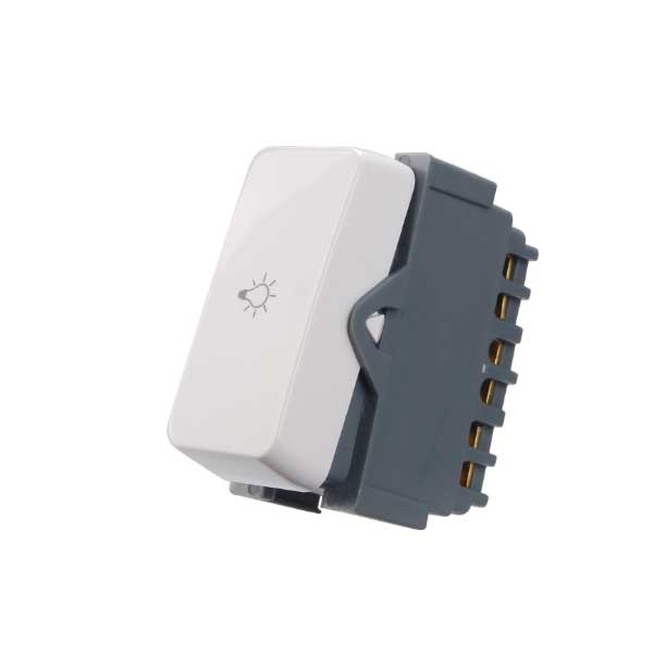 Módulo interruptor paralelo de 10A 250V~ com gravação de lâmpada no centro da tecla em alto brilho linha B3 MarGirius