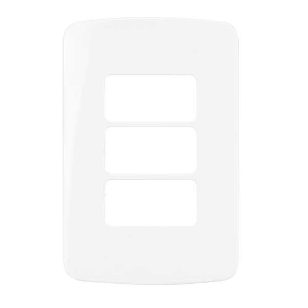 placa branca de 3 postos 4x2 alto brilho linha B3 margirius