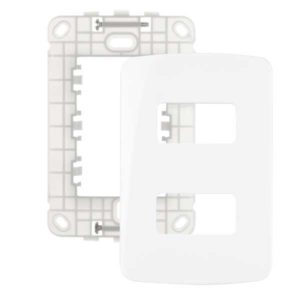 Placa 4x2 2 postos com suporte B3 - Branco