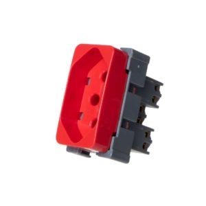 Tomada 2P+T 10A 250V~ - Vermelho