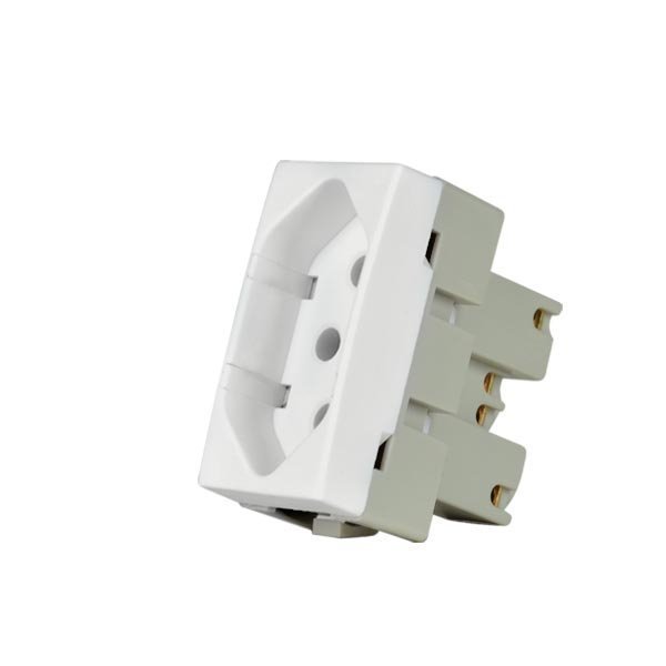 modulo tomada 10A branco acetinado linha clean margirius