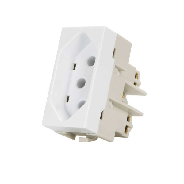 módulo tomada 2p+t 10amper na cor branca linha infiniti margirius