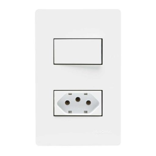 Conjunto 4x2 interruptor simples 10a e tomada 10a Infiniti