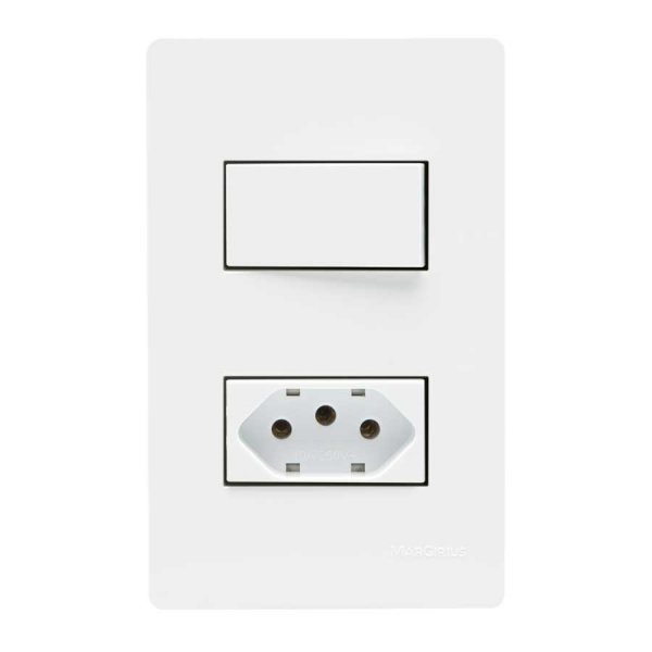 Conjunto 4x2 interruptor simples 10a e tomada 10a Infiniti