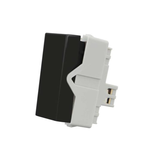 modulo interrptor simples 10 amperes ebony preto linha infiniti alto brilho margirius