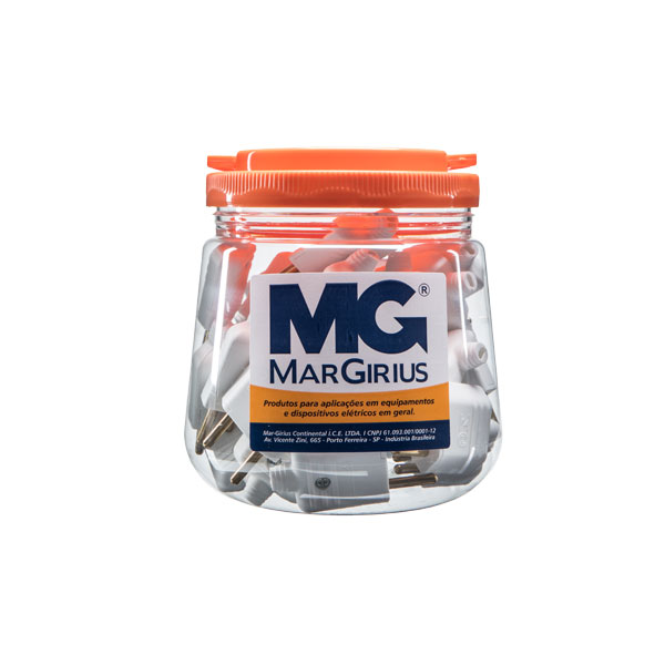 Pote com 32 unid. de plugue desmontávelna cor branca 10A.