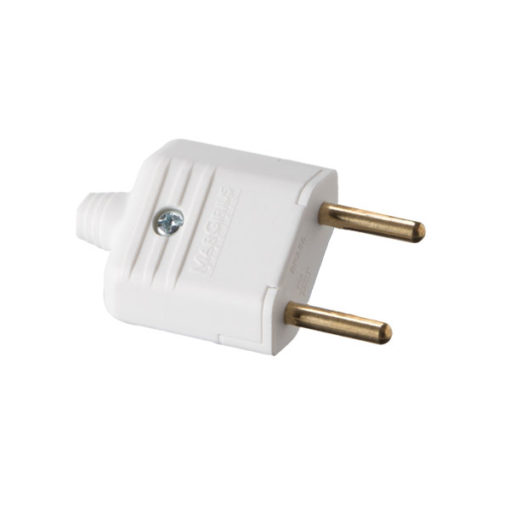 plugue desmontável 2P-10A de 180 graus - branco