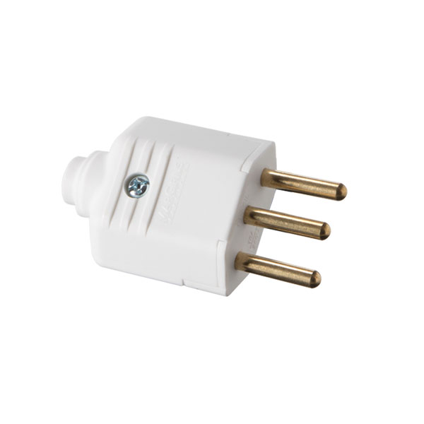 plugue desmontável com 3 pinos 10A - Branco
