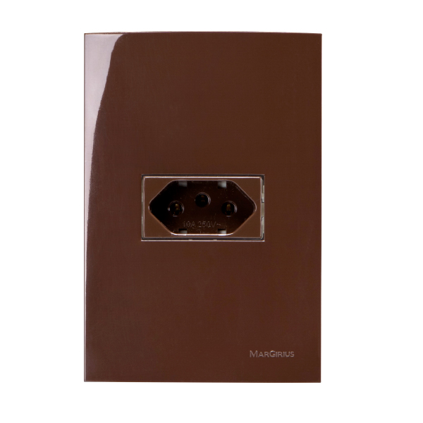 Linha Sleek - Conjuntos 4×2” – Tomada 2P+T 10A 250V~ - Marrom