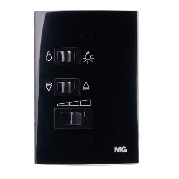 Controle de ventilador 3 velocidades - Linha Sleek - Ebony