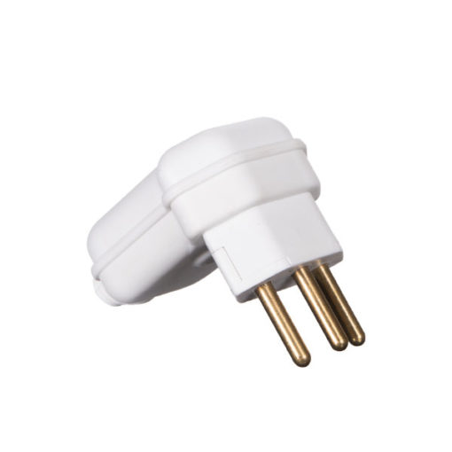 plugue desmontável com 3 pinos na cor branco - a granel