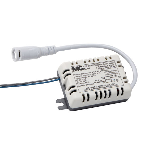 led driver slim 3-6W- isolado com conector
