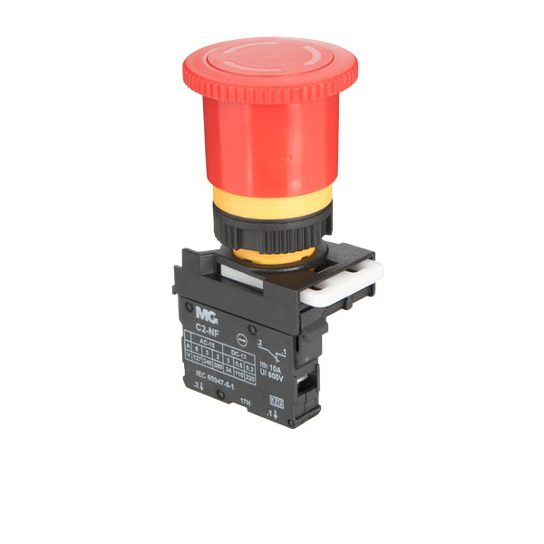 botoeira cogumelo de emergência longo girar para soltar