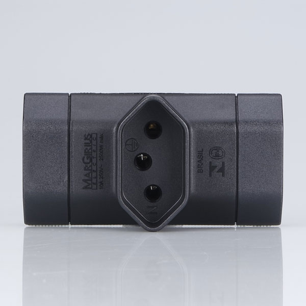 Adaptador benjamim 2P+T - 10A - A granel - Imagem 3