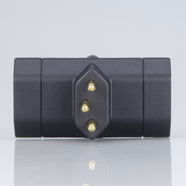 adaptador 2p+T 10A preto