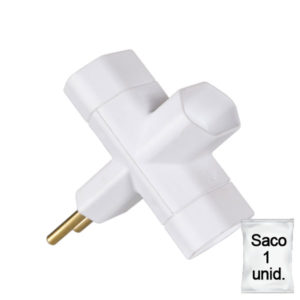 adaptador benjamim bicolor 10A saco 1 uni branco