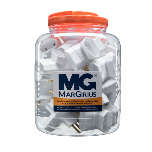 ADAPTADOR BRANCO 2P 10A POTE 22 UNIDADES