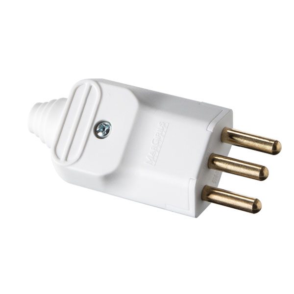 Plugue desmontável 2P+T 180º de 20A com prensa cabos - A granel