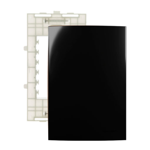 Placa + suporte 4x2 cega Sleek Ebony - MarGirius