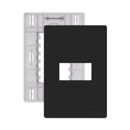 Placa 4x2 1 posto + suporte - Grafite Infiniti plus colors