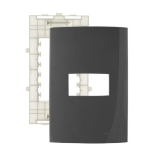 Placa 4x2 + suporte 1 posto Sleek Colors - Grafite - Margirius