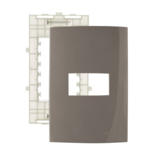 Placa 4x2 + suporte 1 posto Sleek Colors - Argila - Margirius