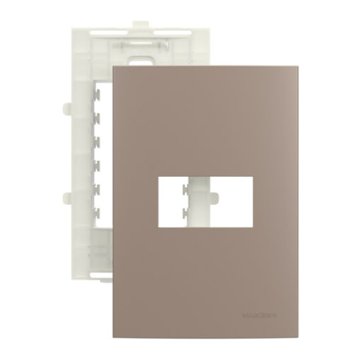 Placa 4x2 + suporte 1 posto Sleek Colors - Argila - Margirius