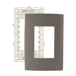 Placa 4x2 + suporte 3 postos Sleek Colors - Argila - Margirius