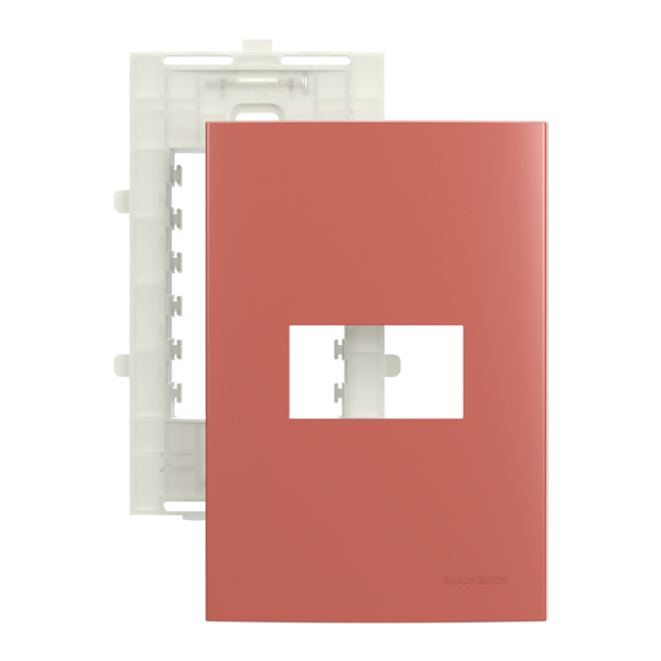Placa 4x2 + suporte 1 posto Sleek Colors - Nutshell - Margirius