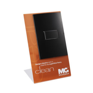 Display de balcão em L - Clean Ebony Margirius
