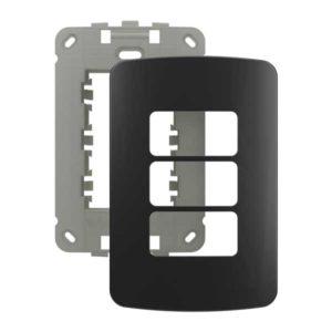 Placa + suporte 4×2 3 postos – Ebony