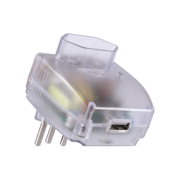 Protetor contra surtos Plug-in 2P+T com USB 2A - Imagem 2