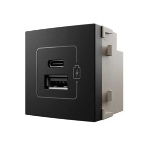 Tomada carregador USB dupla (USB-C + USB-A) 2A bivolt