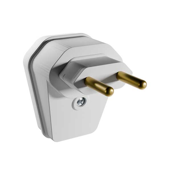 Plugue extra gigante 2P com prensa cabos - 10A - Branco - MarGirius