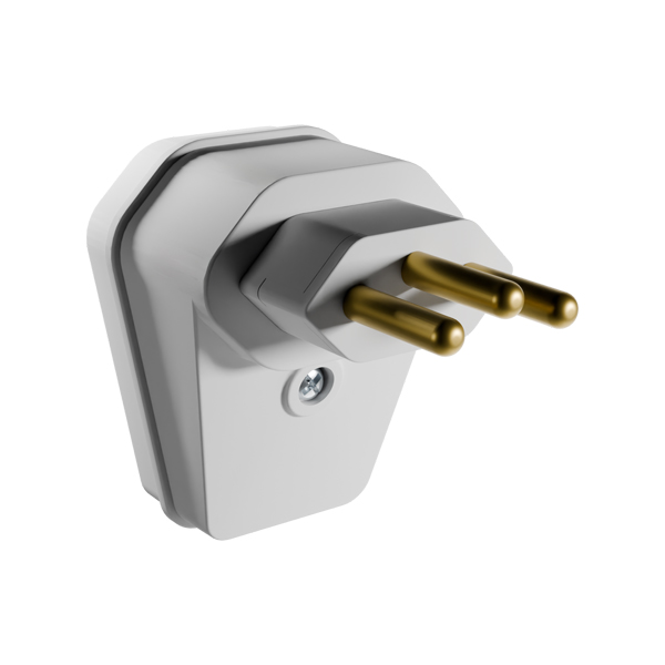 Plugue extra gigante 2P+T com prensa cabos - 20A - Branco - MarGirius