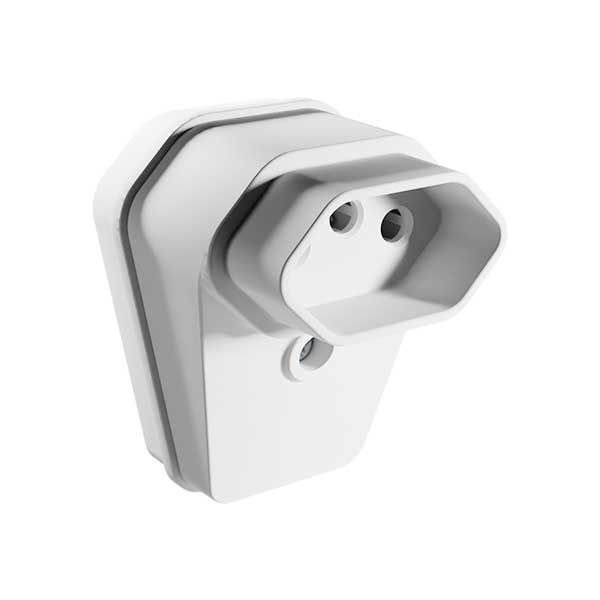 Tomada extra gigante 2P+T com prensa cabos - 20A - Branco - MarGirius