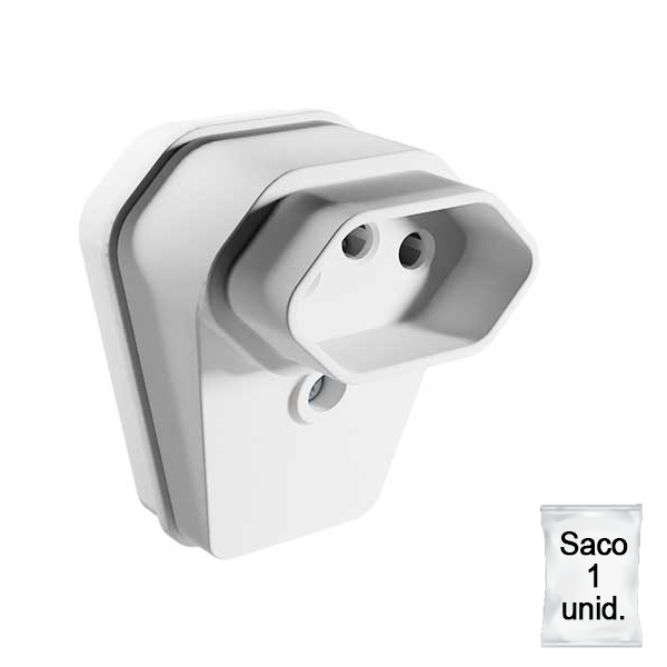 Tomada extra gigante 2P+T com prensa cabos - 20A - Branco - MarGirius