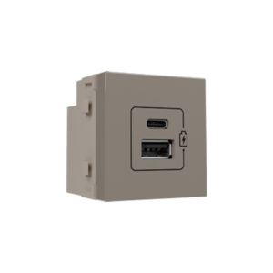 Tomada carregador USB dupla (USB-C + USB-A) 2A bivolt