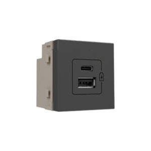 Tomada carregador USB dupla (USB-C + USB-A) 2A bivolt