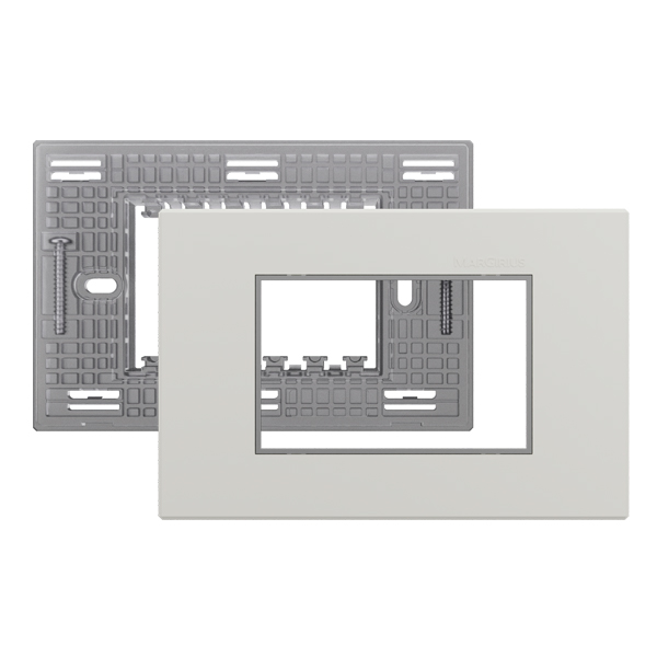 23050 CONJ AURA 4X2'' BRANCO S PLACA + SUP CRISTAL