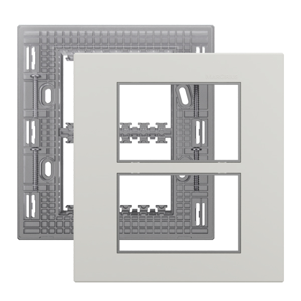 23191 CONJ AURA 4X4'' BRANCO S PLACA + SUP CRISTAL
