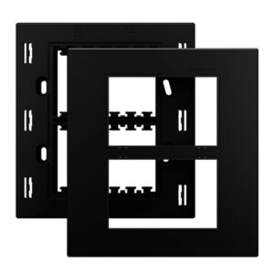 Placa 4x4" 6 postos Carbon Black