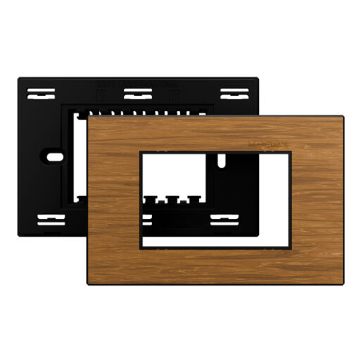 23438 CONJ AURA 4X2'' MADEIRA PLACA + SUP PRETO