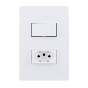 22189 1 interruptor simples 10A 250V~ + 1 tomada 2P+T 10A 250V~