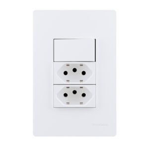 22193 1 interruptor simples 10A 250V~ + 2 tomadas 2P+T 20A 250V~